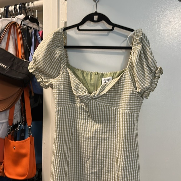 Princess Polly Freyah Mini Dress Green Gingham, Size 10 - Picture 5 of 5